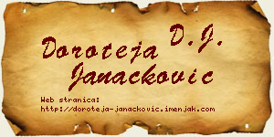 Doroteja Janaćković vizit kartica